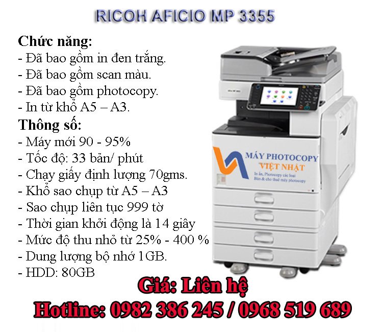 Bảng giá thuê máy photocopy